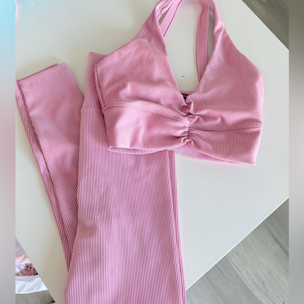 Beach Riot Pink ribbed set